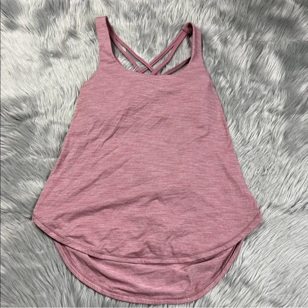 Lululemon Free To Be Serene Tank 2 In 1 Heathered Quicksand Size 6
